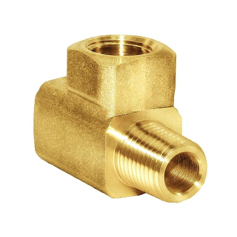 Joywayus Brass Pipe Fitting Barstock Street Tee T 3 way NPT 1/4" Female Ã— 1/4" Female Ã— 1/4" Male Adapter - Image 4